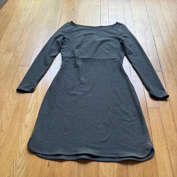 Toad & Co Size S Gray Intermosso Long Sleeve Boat Neck Knee-Length Dress - Picture 5 of 16